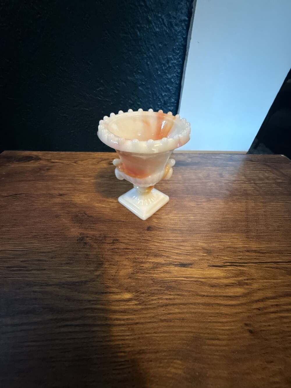 Vogue Mercantile Co. Akro Agate Slag Glass Urn Toothpick Holder Vase